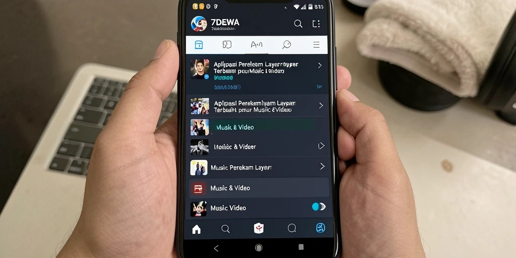 Antarmuka aplikasi 7DEWA yang sederhana dan mudah digunakan untuk Perekam Layar.