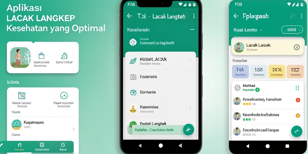 Tampilan antarmuka aplikasi Lacak Langkah F08 yang sederhana dan informatif.