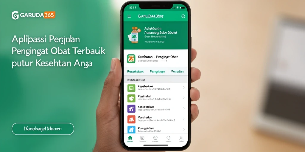 Tampilan antarmuka aplikasi GARUDA365 yang sederhana dan informatif.