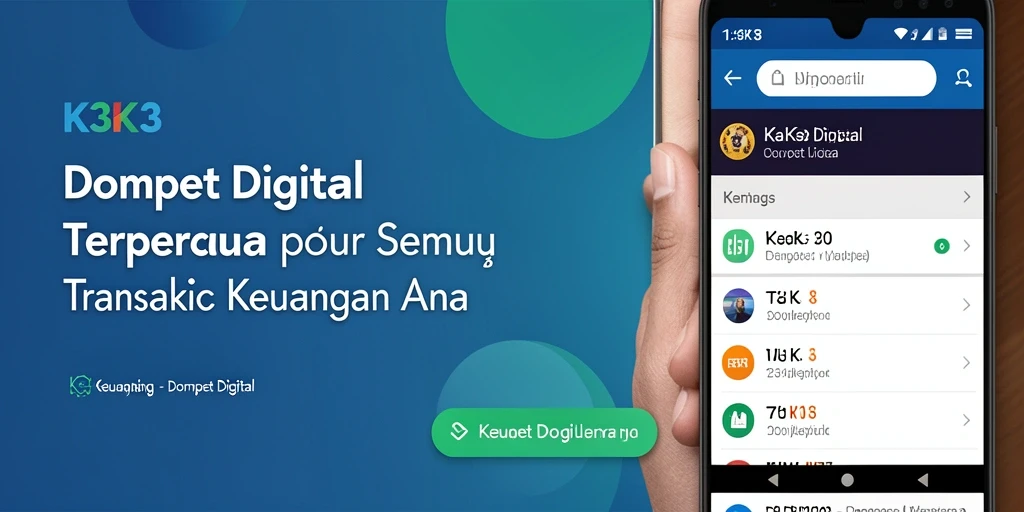 Antarmuka K3K3 yang sederhana dan fungsional untuk Dompet Digital.