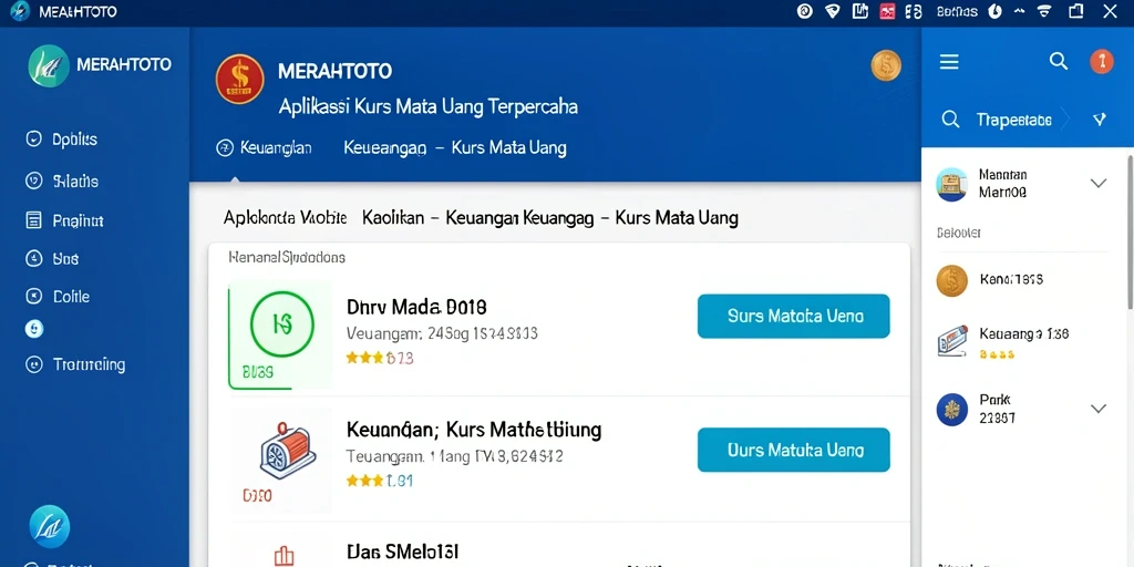 Tampilan antarmuka MERAHTOTO menampilkan nilai tukar mata uang dan grafik analisis.