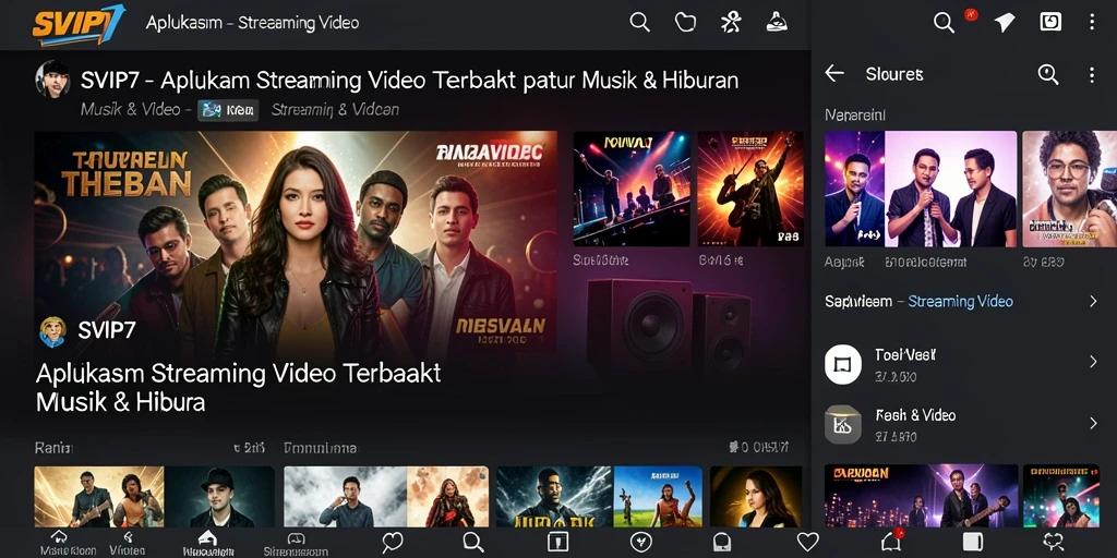 Antarmuka aplikasi SVIP7 menampilkan fungsi Streaming Video yang menarik.