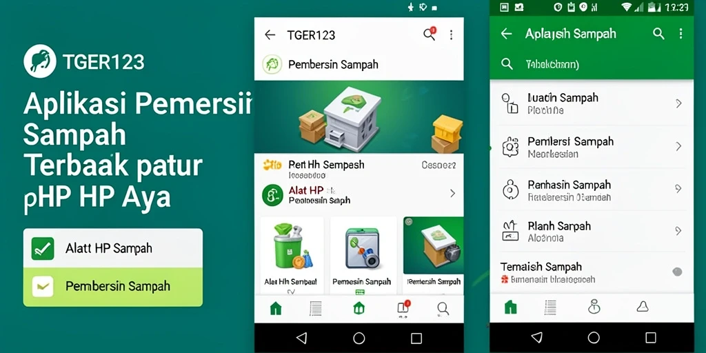 Tampilan antarmuka aplikasi Pembersih Sampah TGER123 yang sederhana dan menarik.